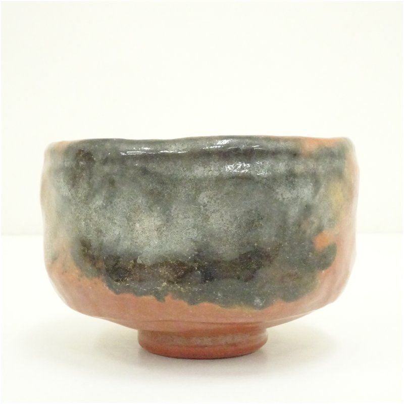 佐々木松楽造 赤楽茶碗（銘：常磐）（前大徳 高橋悦道書付）（共箱