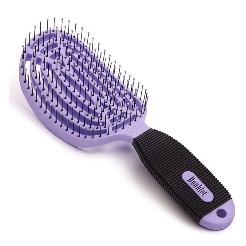 【新着商品】pula NuWay4Hair(ニューウェイフォーヘア) DoubleC ヘアスカルプブラシ【日本初上陸//ボリュームアップ/キューティクルケア/頭皮マッサージ/SGS認証】 パープル 1 個
