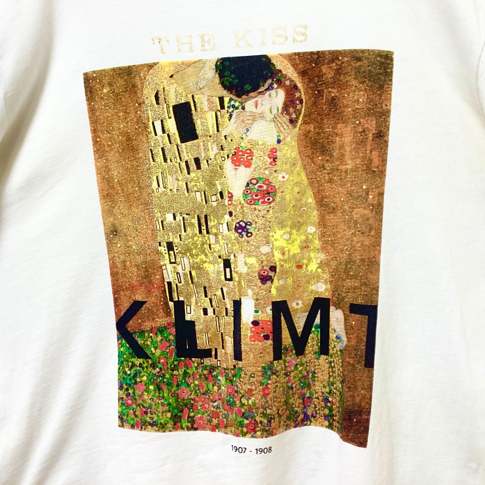 90s Klimt kiss Tシャツ Hanes L クリムト 接吻 アート 90s Klimt kiss Tシャツ Hanes L クリムト 接吻 アート