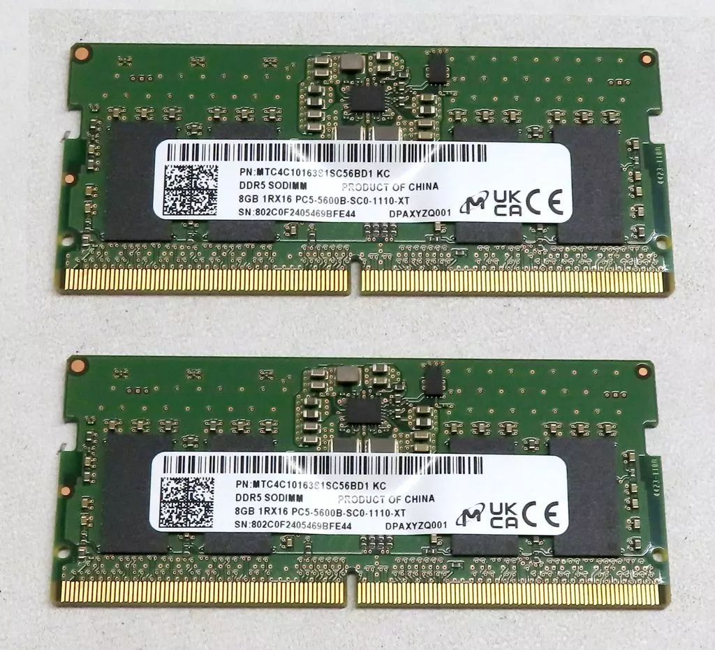 DDR5メモリ 16GB(8GB2枚組) BD48U40BS6MA-8 CT16G48C40S5 ノートPC用