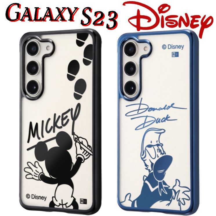 Galaxy S23 ケース ディズニー ミッキー ドナルド 透明 クリア