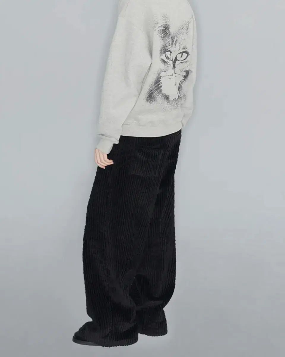 オープンワイワイ ワイド コーデュロイ パンツ ブラック Sサイズ