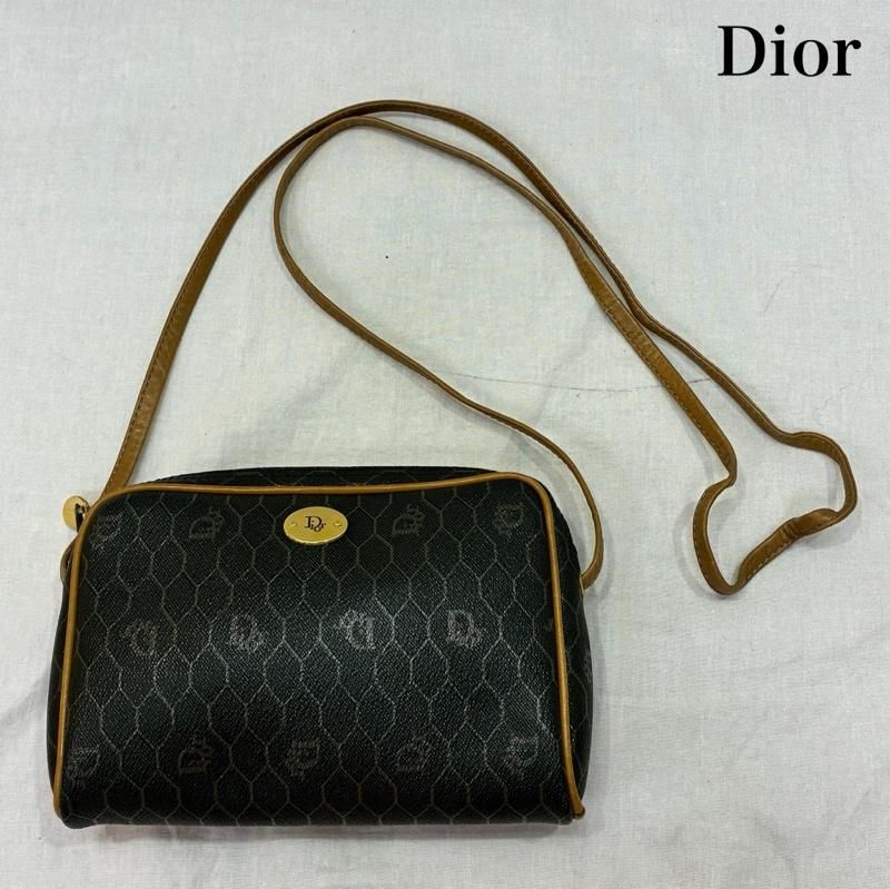 【良品】Dior ショルダーバッグ ハニカム柄　ロゴ入り DIOR ディオール ショルダーバッグ オールドディオール ハニカム