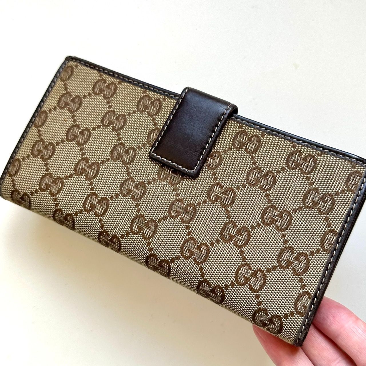 グッチ GUCCI 長財布 GGキャンバス シマ ダークブラウン - メルカリ
