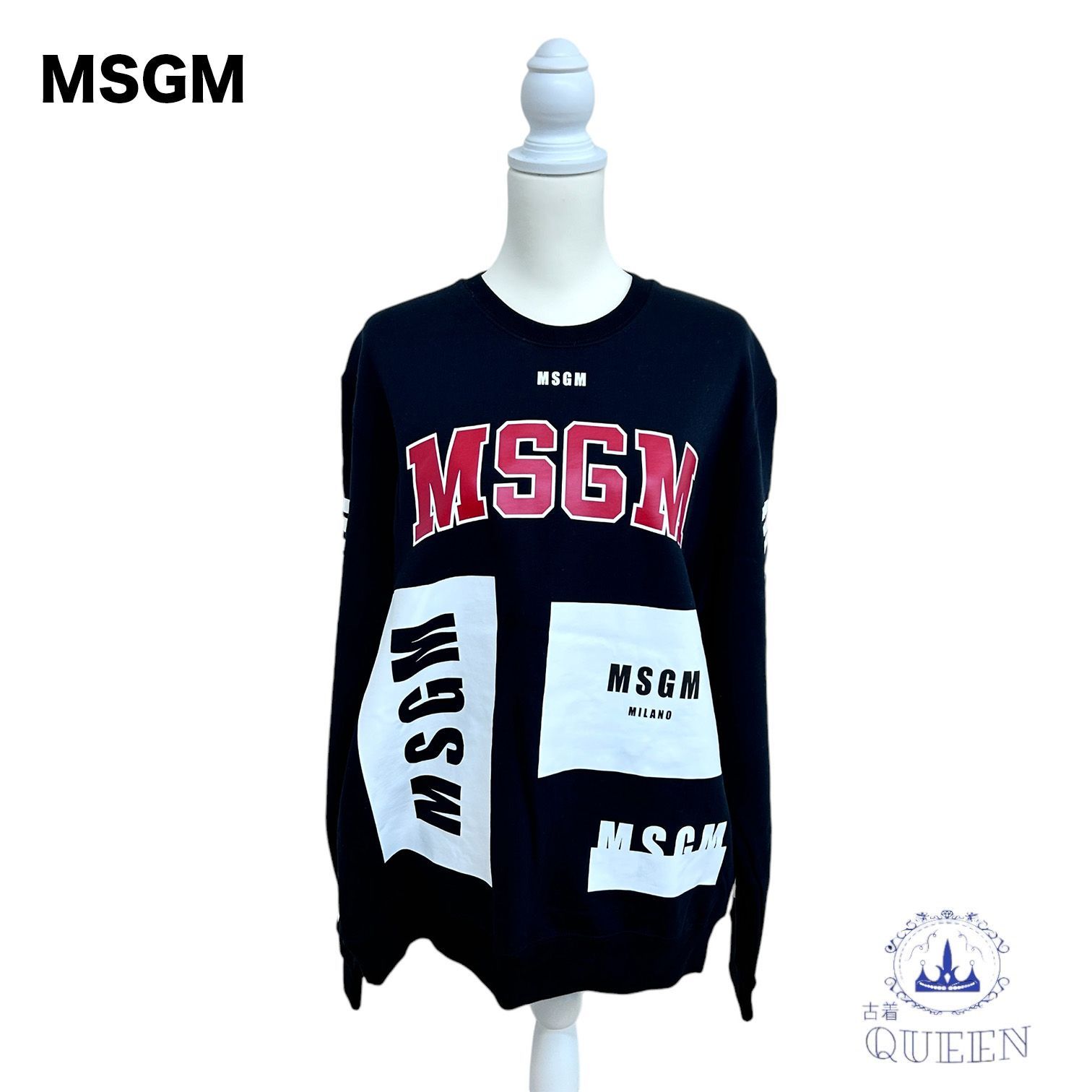 新品 MSGM エムエスジイエム トップス トレーナー スウェット ロゴプリント 長袖 2540MM173 レディース メンズ ユニセックス ブラック  M u-176 送料無料 - メルカリ