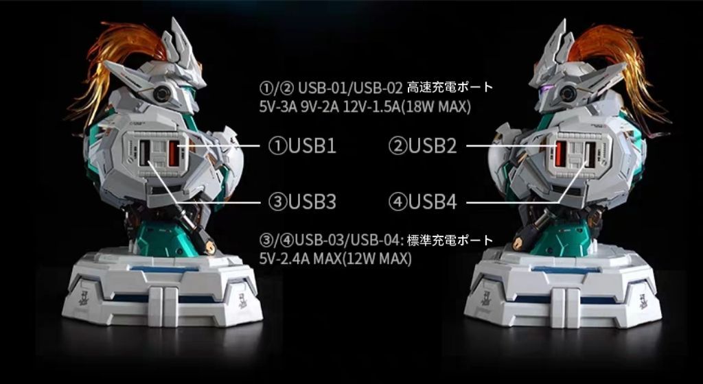 海外 MOSHOW TOYS Progenitor Effect 32W 合金機甲 武成候 湖の騎士 充電器 フィギュア 胸像充電センター 高速充電器 YUZUMIYA_COM