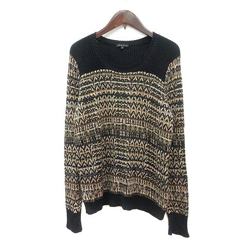 【美品】Theory セオリー ブラック クルーネックニット Mサイズ theory セオリー 長袖 ニット サイズ:XL ブラック メンズ