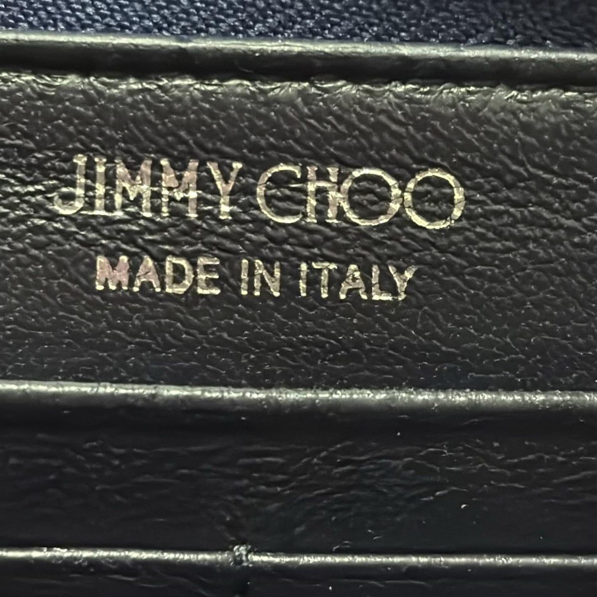 ジミーチュウ 長財布 ラウンドファスナー エンボス スター ネイビー 型押し JIMMY CHOO ジミーチュウ 財布 長財布 ラウンドファスナー