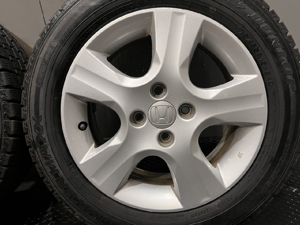 DUNLOP WM02 175/65R15】スタッドレス【HONDA フィット 純正ホイール 