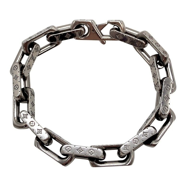 ルイ ヴィトン LOUIS VUITTON ブレスレット チェーン モノグラム L シルバー メタル