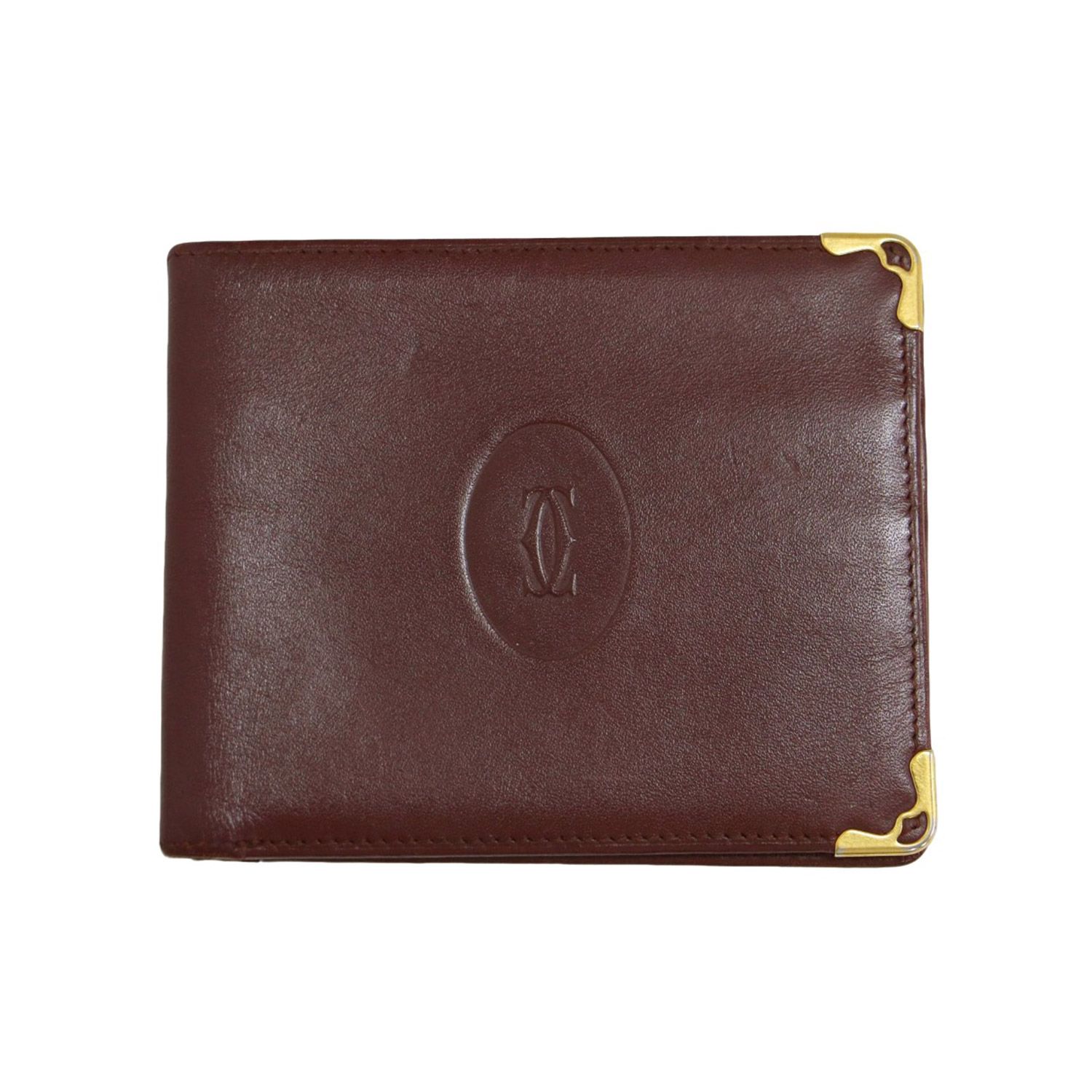 Cartier カルティエ 財布 ボルドー / レザー 2つ折り 財布