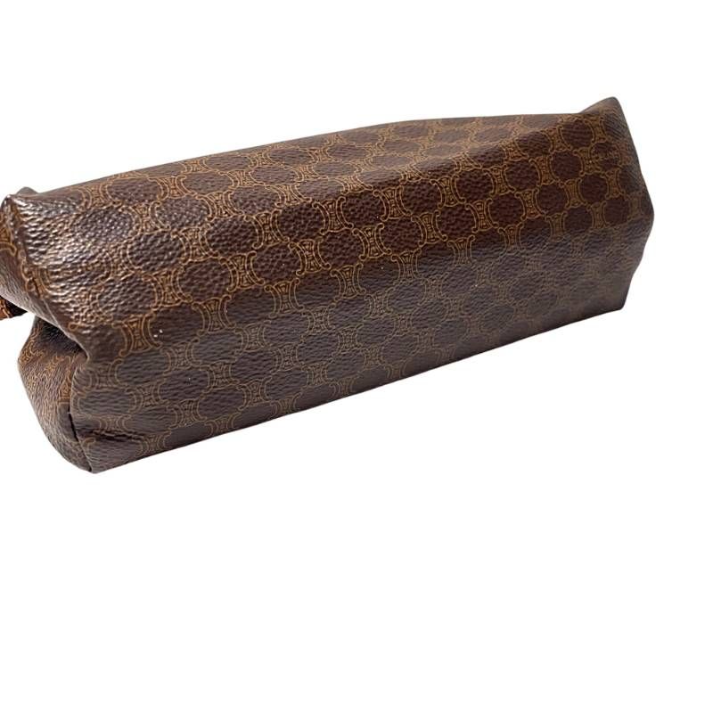 CELINE セリーヌ マカダム柄 ポーチ クラッチバッグ セカンドバッグ ビンテージ ブラウン TJ10 WWW_MORNINGWALKER_COM