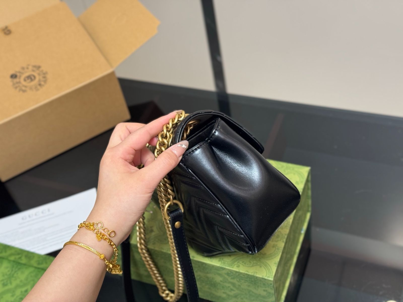 今日 Gucci GG Marmont スクエアファット グッチ GG マルモント スクエアファット -MM輸入2 DECORATOM_COM_BR