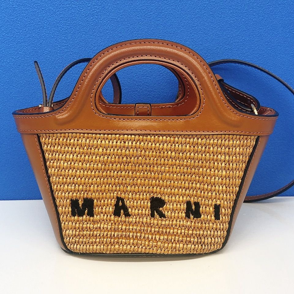 極美品　MARNI かごバッグ ブラウン/ベージュ ☆【美品】MARNI かごバッグ ブラウン【バッグ】【2】 - メルカリ