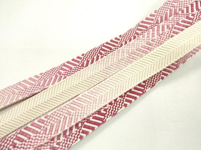 平和屋本店□極上 有職組紐道明 帯締め 笹浪組 つづれ錦 蘇芳 宮内庁