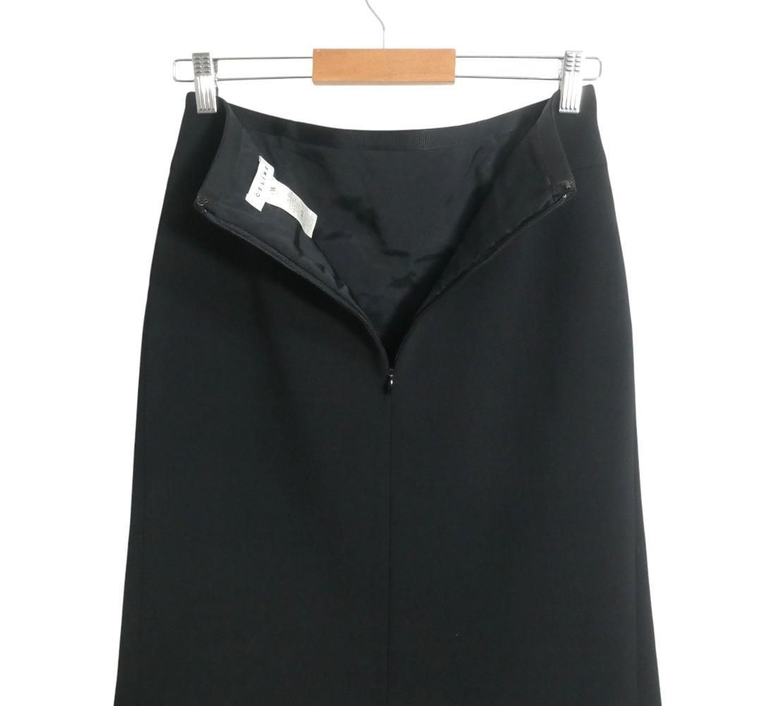 極美品 CELINE セリーヌ サイズ38 ウール×ナイロン ストレッチ 膝丈