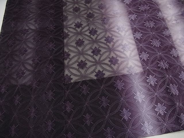 平和屋本店■極上　道中着　ロング丈　オーガンジー　松岡姫　スリーシーズン　春夏秋　七宝花文　伊と幸　反端付き　逸品　未使用4s219 平和屋本店□極上 道中着 ロング丈 オーガンジー 松岡姫 スリー