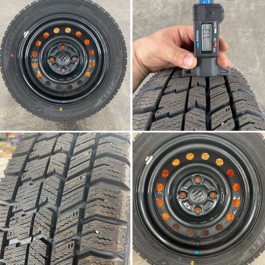 送料込　155/65R14 NAVI8（2021年製造） スペーシアベース（MK33V）スタッドレス　純正ホイール 4本