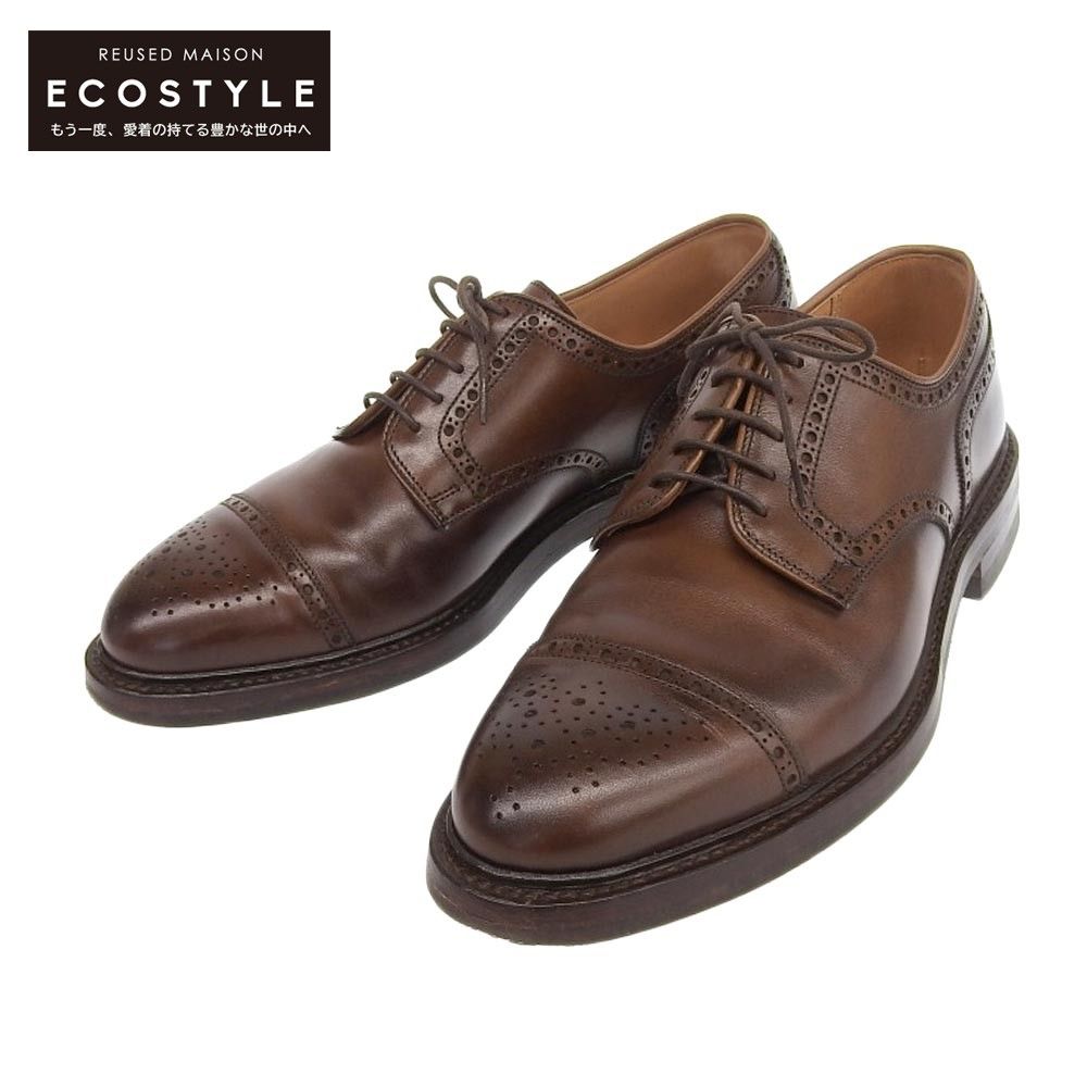 CROCKETT&JONES クロケット＆ジョーンズ CROCKETT&JONES クロケット&ジョーンズ NEWBY レザー セミブローグシューズ  メンズ ダークブラウン 8 E 8 E - メルカリ