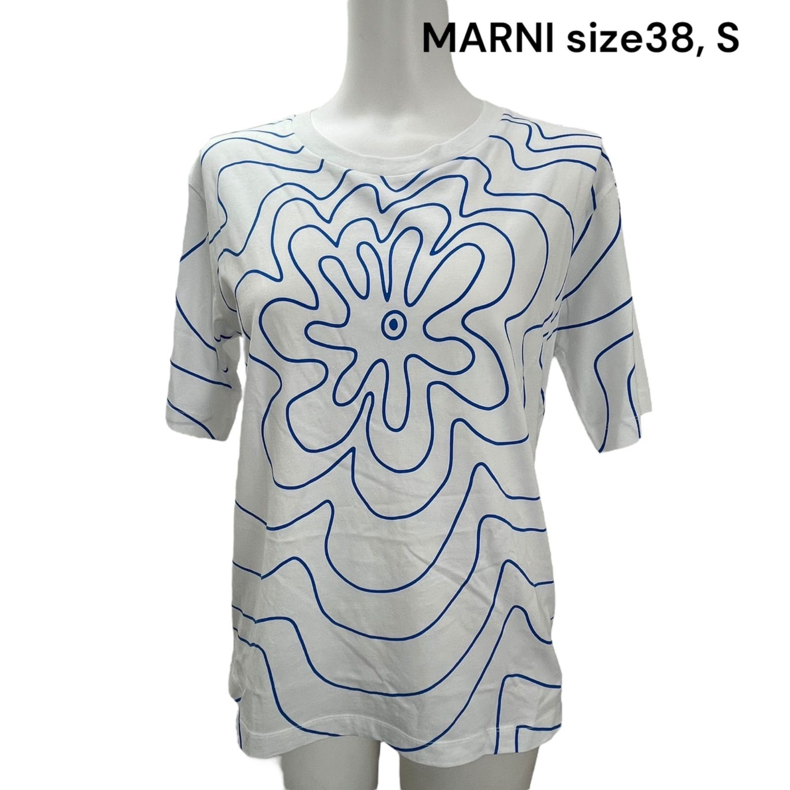マルニ MARNI 花柄 バックロゴ コットン Tシャツ カットソー 38 S レディース S5Q453