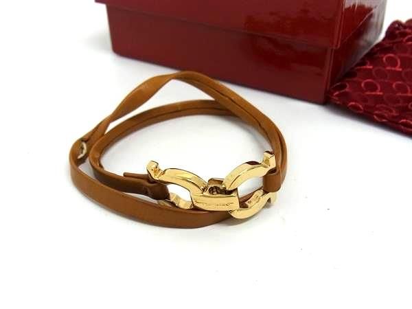 □美品□ Salvatore Ferragamo フェラガモ ダブルガンチーニ