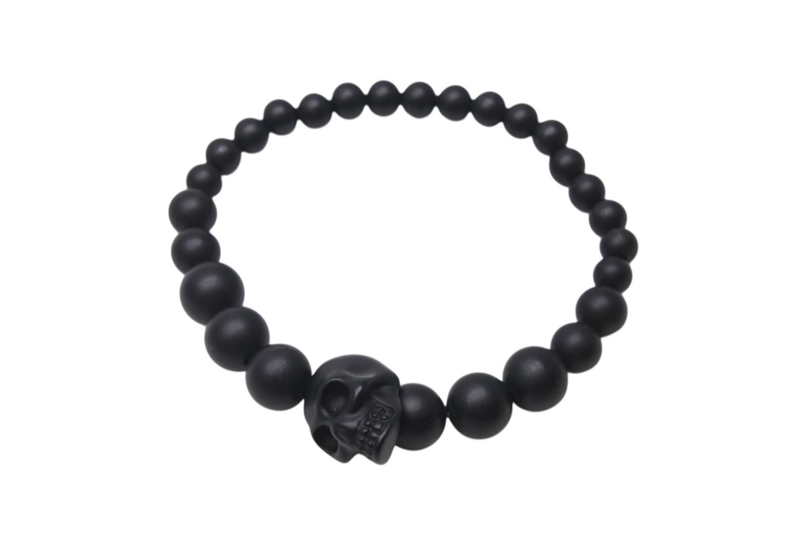 ALEXANDER MCQUEEN アレキサンダー マックイーン Skull Multibeaded Bracelet スカル ブレスレット ブラック 4b000229