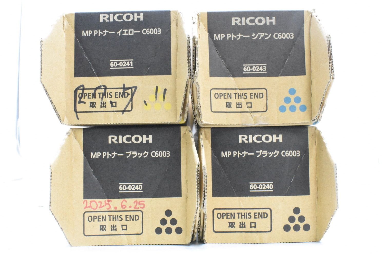 未使用 リコー 純正 トナー C6003 3色5本（シアン・イエロー・ブラック