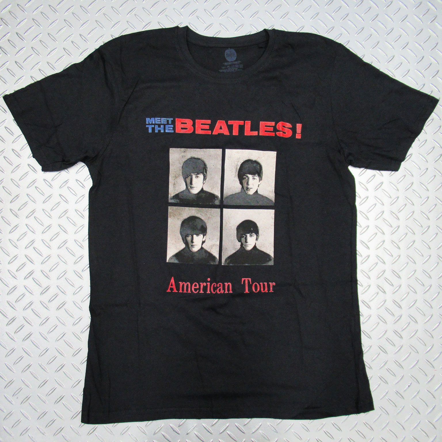 オフィシャル バンドTシャツ ビートルズ THE BEATLES AMERICAN TOUR 1964 ブラック 黒