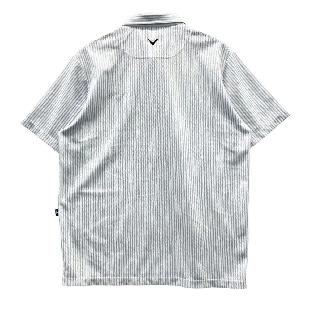 サイズ LL CALLAWAY キャロウェイ モデル 半袖ポロシャツ ストライプ柄 グレー系 240101516213 ゴルフウェア メンズ ストスト