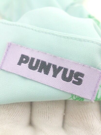 ◇ PUNYUS × セーラーカラー 総柄 半袖 オールインワン サイズ2 ライトグリーン系 グリーン系 レディース P  【1302270002036】