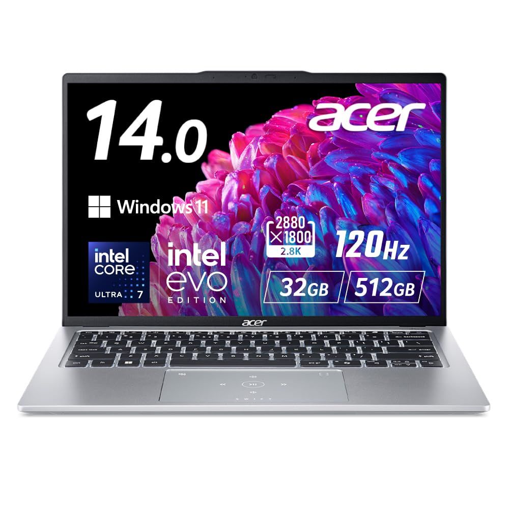 【超美品】Acer 14型ノートPC / Core Ultra 7 / 32GB Acer ノートパソコン Swift Go 14 Core Ultra 7 32GBメモリー 512GB