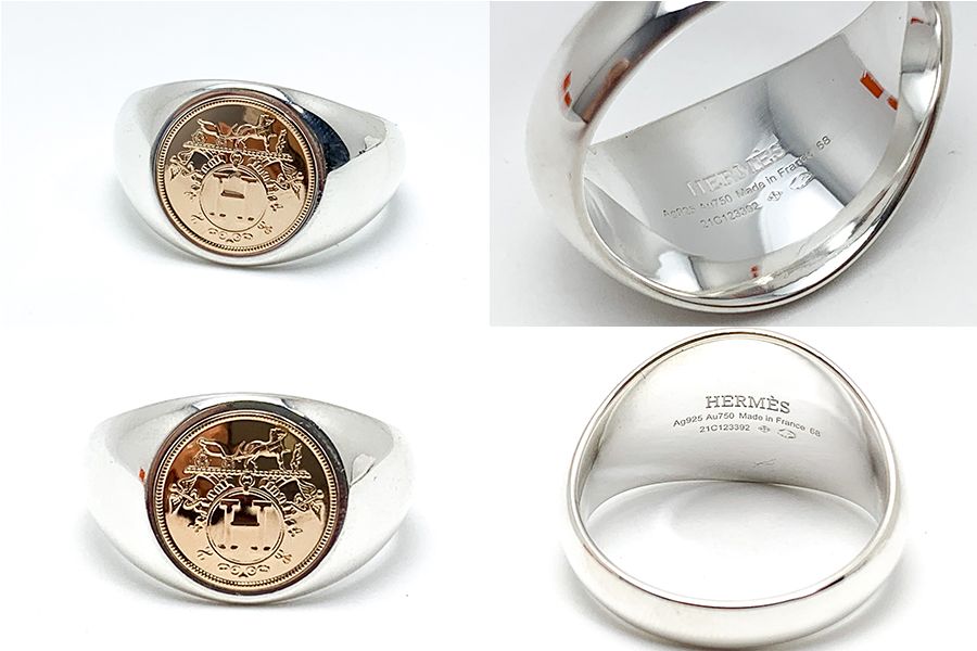 【HERMES】エルメス メンズリング プレイリング #58 18号 SS HERMES エルメス リング 指輪 プレイ Play Ring シルバー メタル