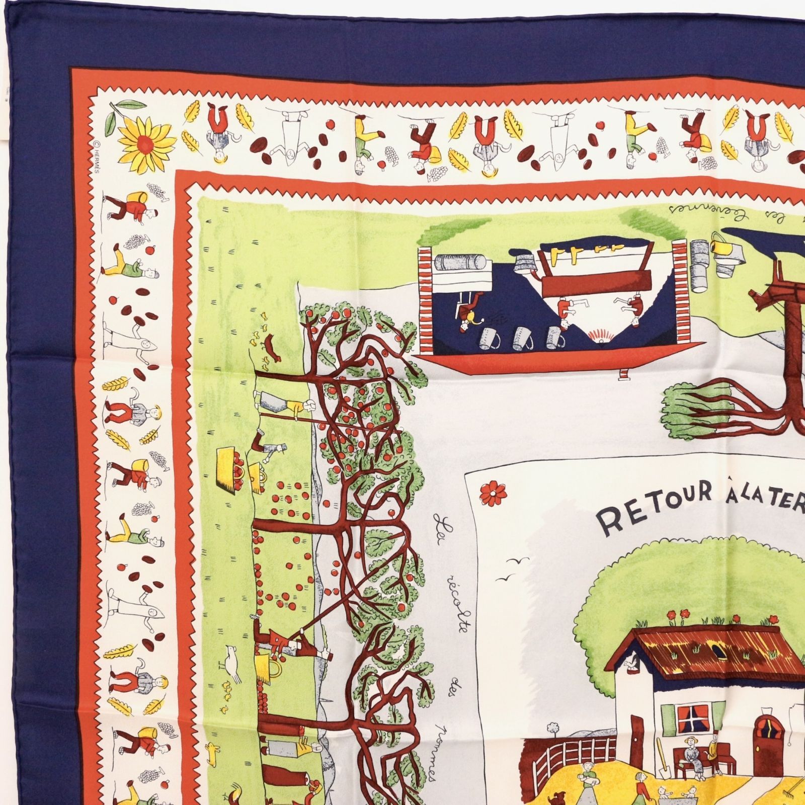 エルメス 故郷に帰る RETOUR A LA TERRE カレ 90 スカーフ 大判