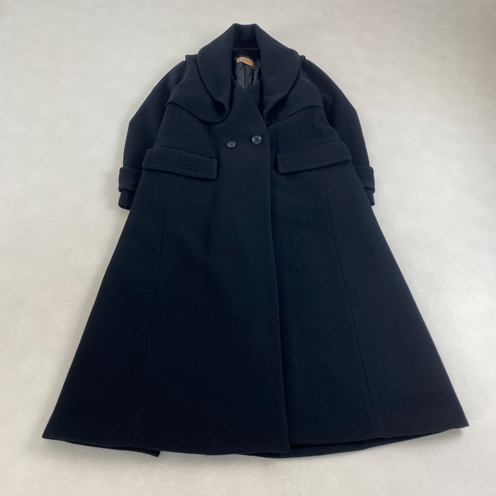 Ameri VINTAGE ロングコート Ameri UND VEST SET WOOL COAT ベスト付き 