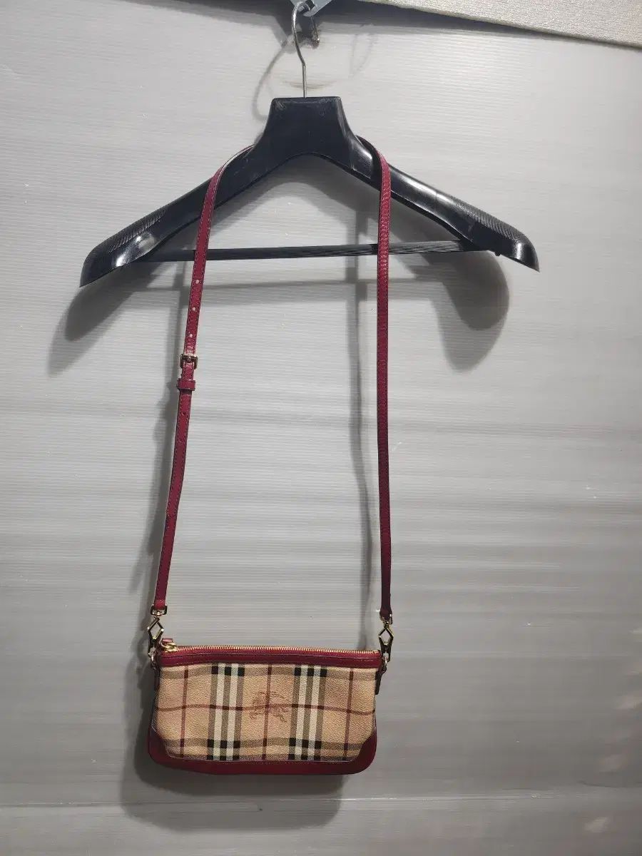 Burberry バーバリー チェック ミニ クロスバッグ バーガンディー