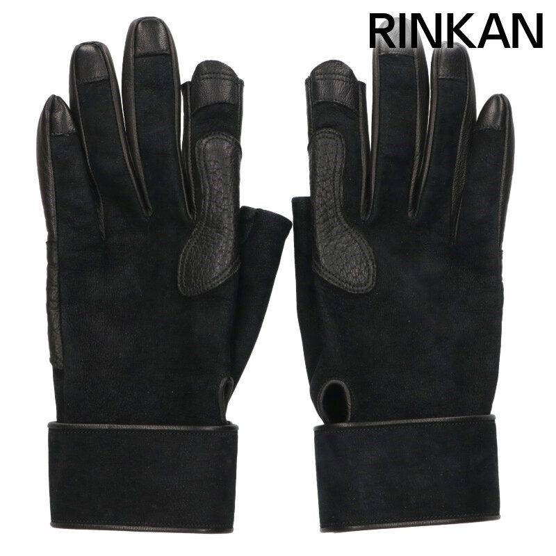 リックオウエンス RU6455 レザーグローブ手袋 メンズ 7.5