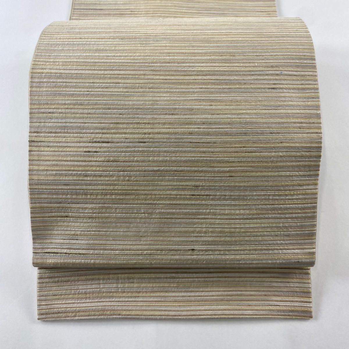 袋帯 美品 名品 紬地 縞 薄茶色 全通 正絹 【中古】 - メルカリ
