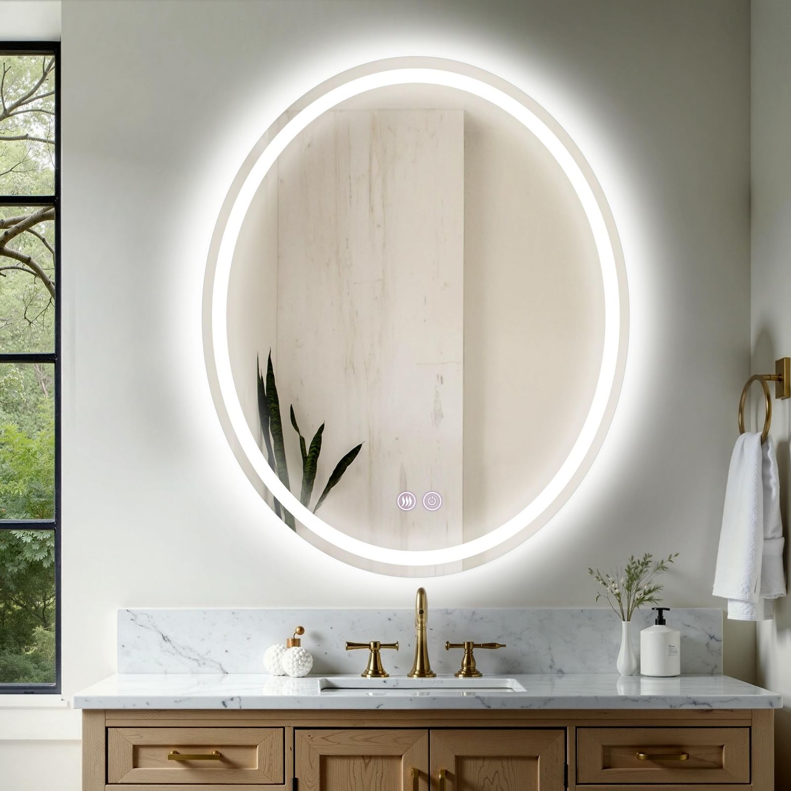 新品 壁掛けミラー天然木丸型ミラー ウォールミラーモダン和室 形 直径