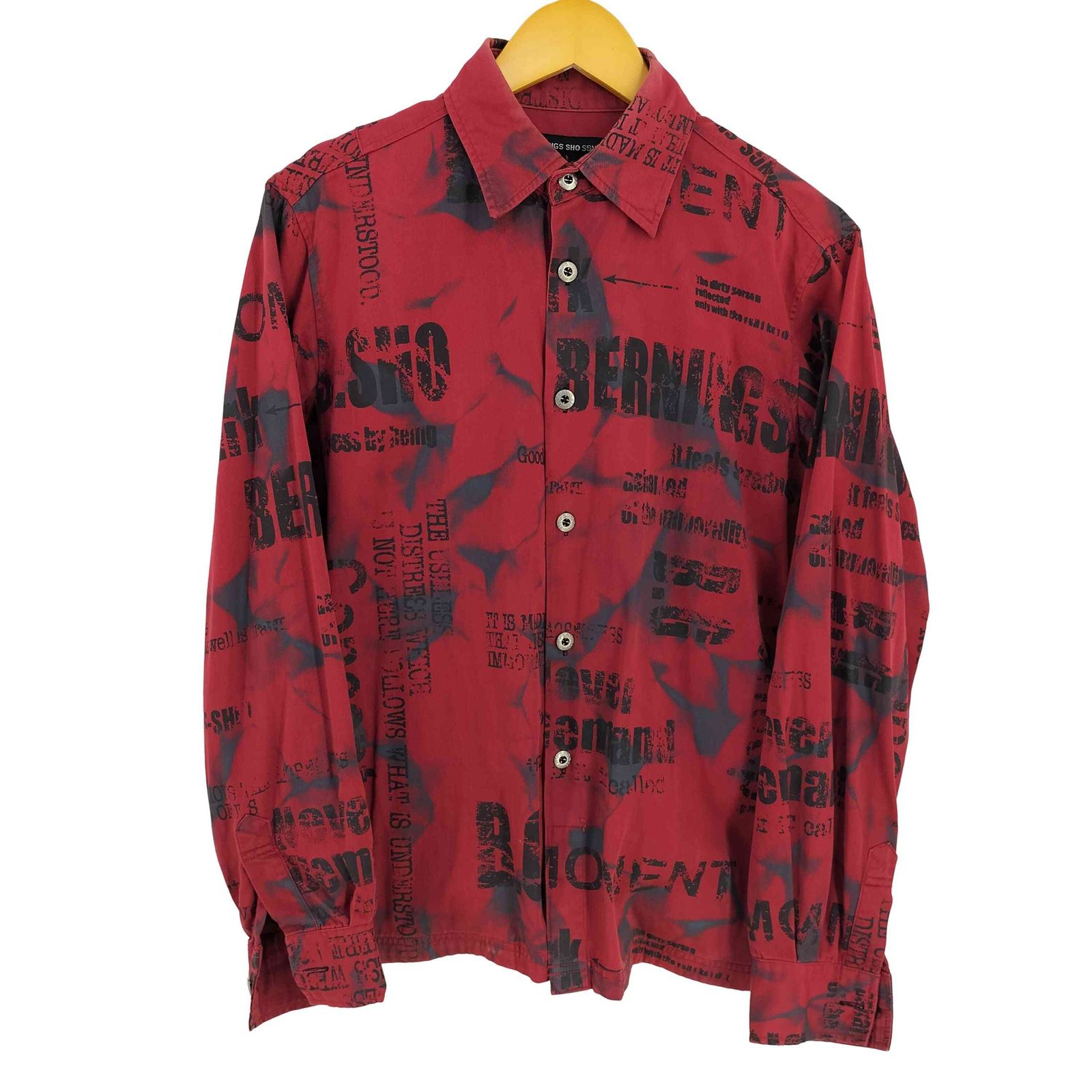 ユーズドフルギ USED古着 Bernings Sho メタルボタン 総柄シャツ メンズ JPN：L 