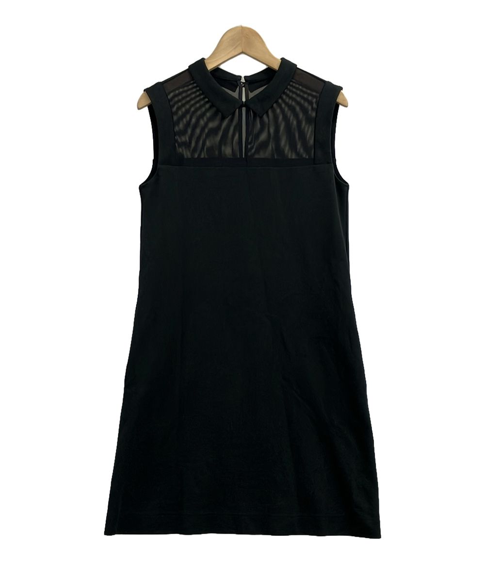 ANAYI アナイ ロールカラー ウール ワンピース Aライン ボルドー セール】 ウールジョーゼットフロントタック ワンピース （ロング