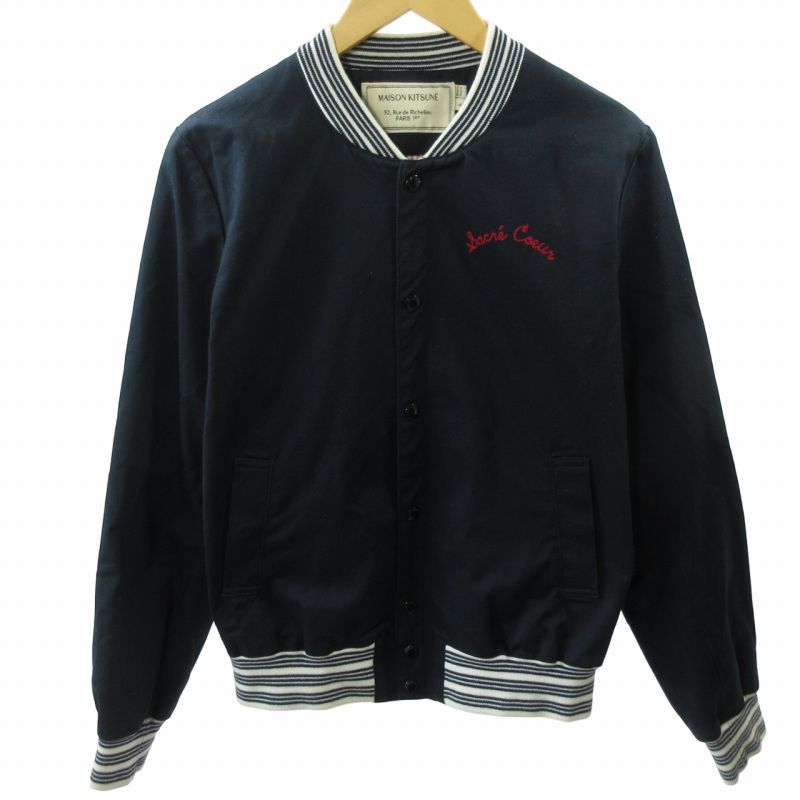 メゾンキツネ MAISON KITSUNE ブルゾン ジャケット 裏地チェック メゾンキツネ MAISON KITSUNE ブルゾン ジャケット 裏地チェック