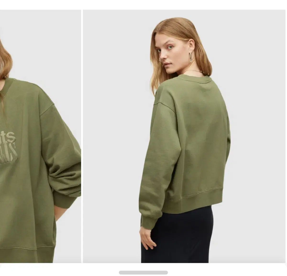 オールセインツ ロゴ スウェット オリーブ グリーン