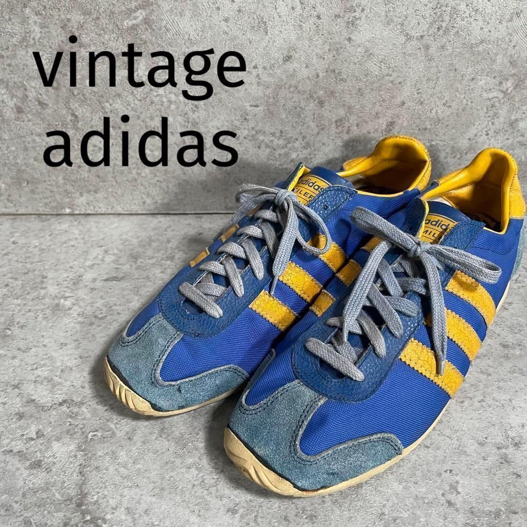 パルメイラス　80s  ヴィンテージ　当時物　新品 フランス製 80s ヴィンテージ 希少 adidas アディダス MILER ブルー