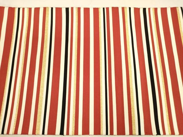 平和屋着物○爪掻き本綴れ 半幅帯 横段文 正絹 逸品 DAAU6713ob （平和  