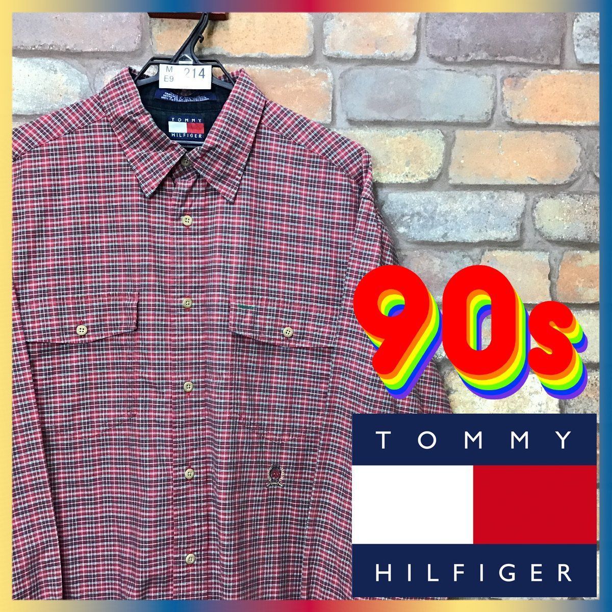 ME9-214☆90's☆旧タグ☆大きめ【TOMMY HILFIGER トミーヒルフィガー