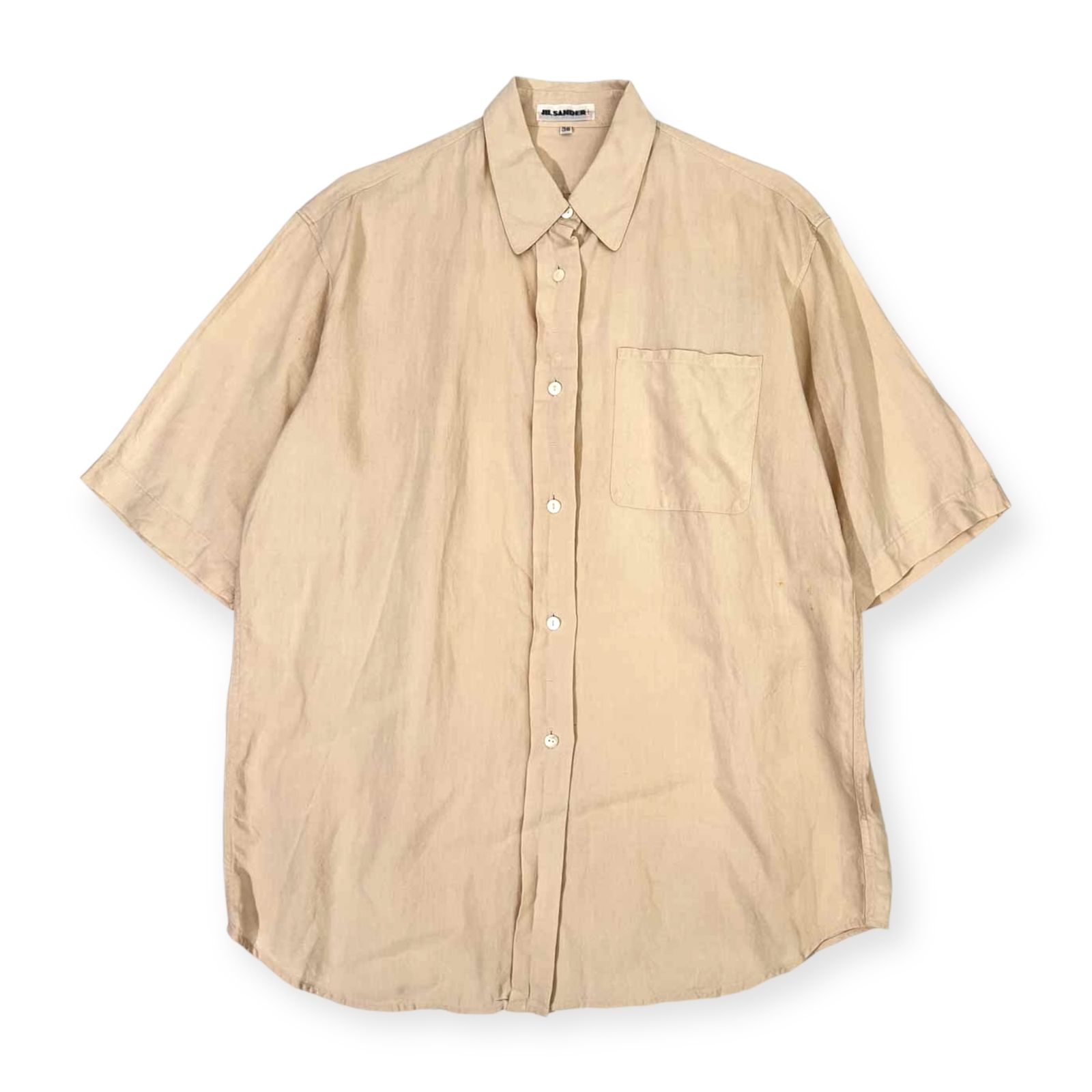 JIL SANDER ジルサンダー ビッグサイズ 半袖 シャツ 36 /ベージュ系/D 