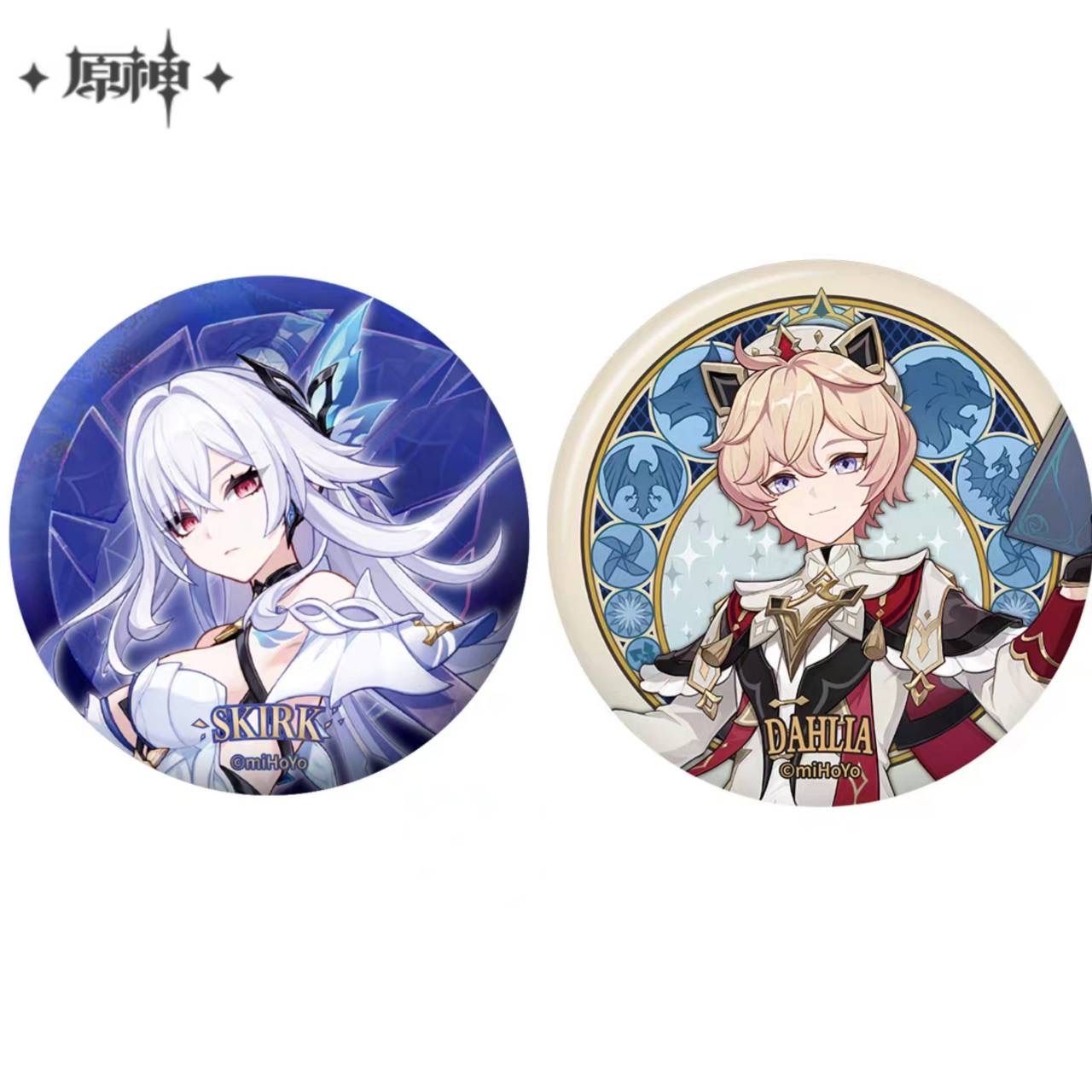 原神 嘉明 缶バッジ 等身 立ち絵 公式正規品 原神 クロリンデ 缶バッジ フォンテーヌ 等身 立ち絵