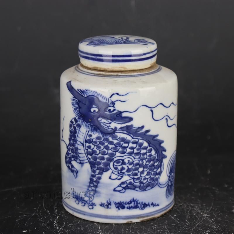清康熙青花麒麟紋茶壺 茶道具 景徳鎮 陶磁器 装飾品 現代工芸品