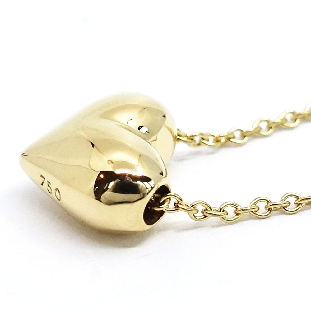 ティファニー K18YG ピンチドハート ネックレス ペンダント 750YG