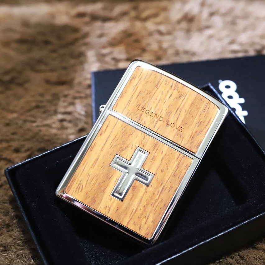 【十字架 ZIPPO】木張りクロス ジッポーライター かっこいい 綺麗なジッポ ジッポ ライター スタンダード 人気 銀色 木製 zippo プレゼント オイルライター 上品なジッポ エレガント メンズ レディース クラシック ヴィンテージ 神父 エクソシスト